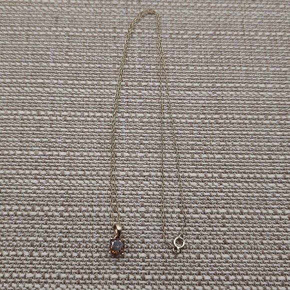 18 Inches Gold Over Sterling Silver 1 Carat Brown Moissanite Diamond Necklace A2 - Picture 1 of 8